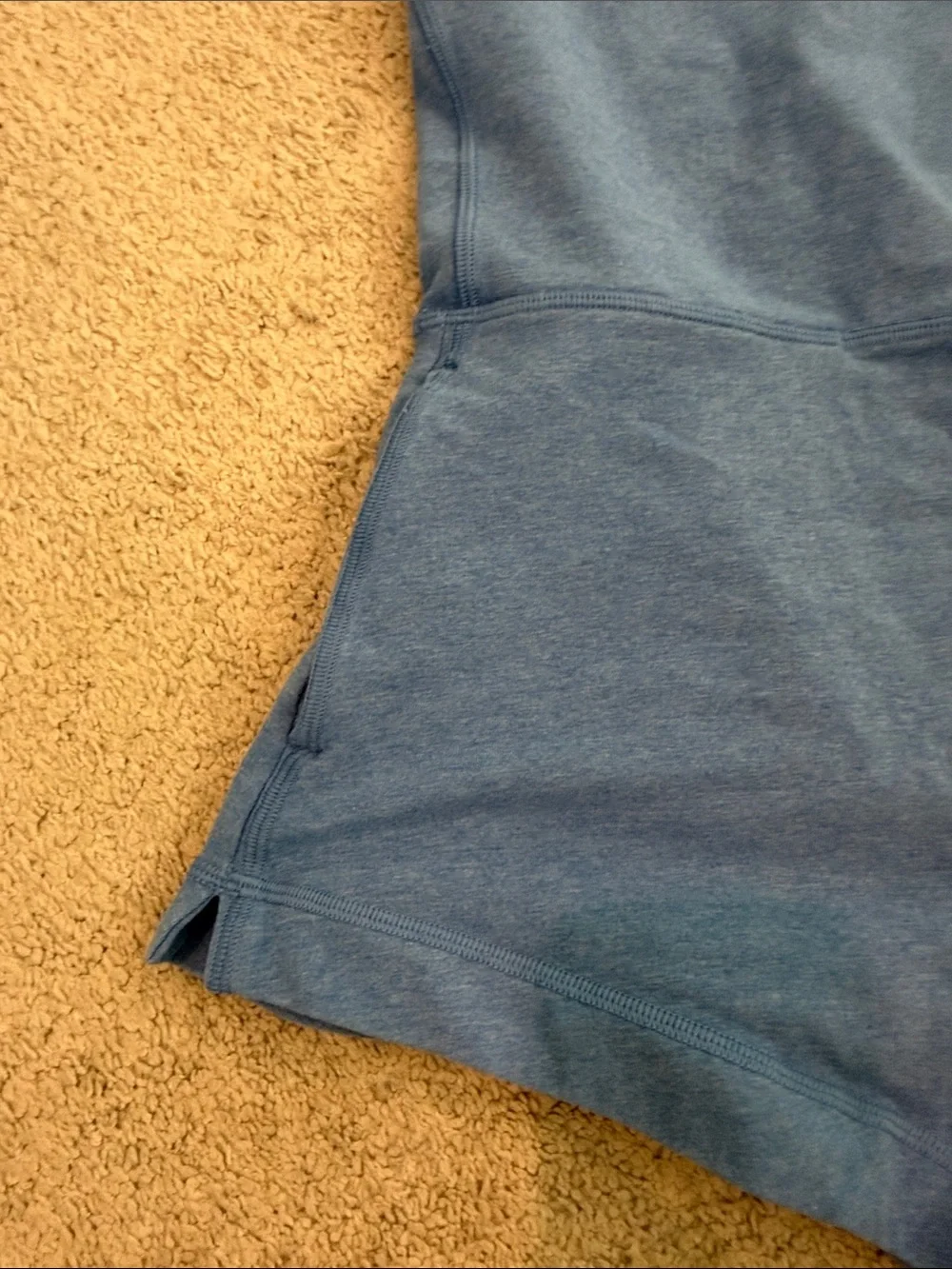 Athleta Blue Tank Romper with Cream Trim